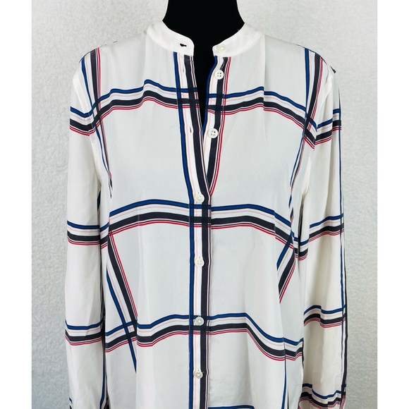 EQUIPMENT • Henri Plaid Silk Long Sleeve Button-Down Shirt, XS - Picture 10 of 13